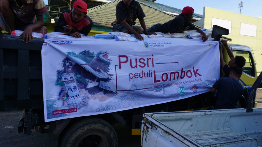 Pusri Salurkan Bantuan Kemanusiaan Korban Gempa Lombok