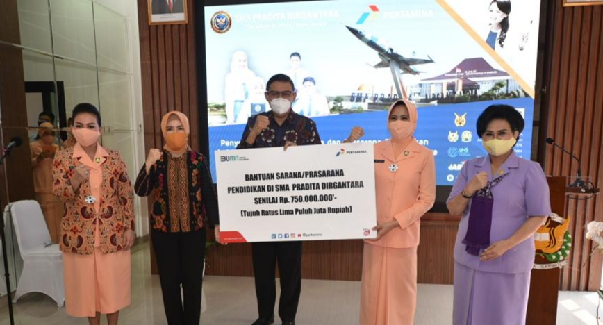 Pertamina Donasikan Rp750 Juta Untuk Membantu Sekolah Dibawah Binaan TNI AU di Solo Jawa Tengah