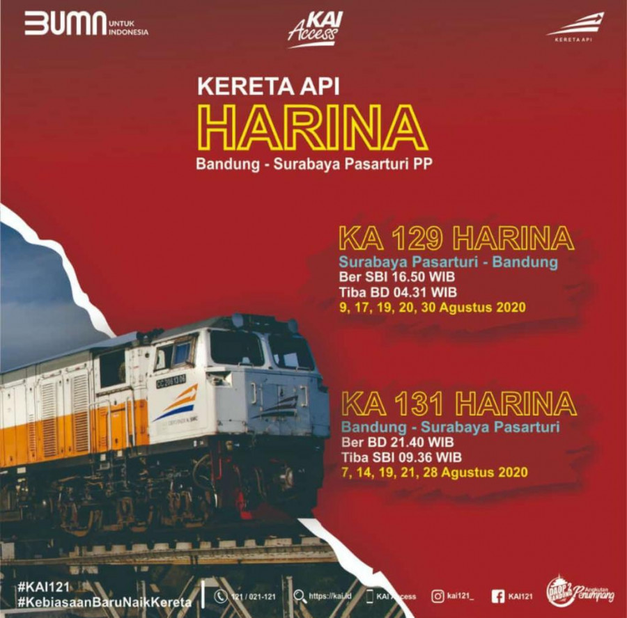 Catat, Libur Panjang HUT Kemerdekaan KAI Tambah Perjalanan KA
