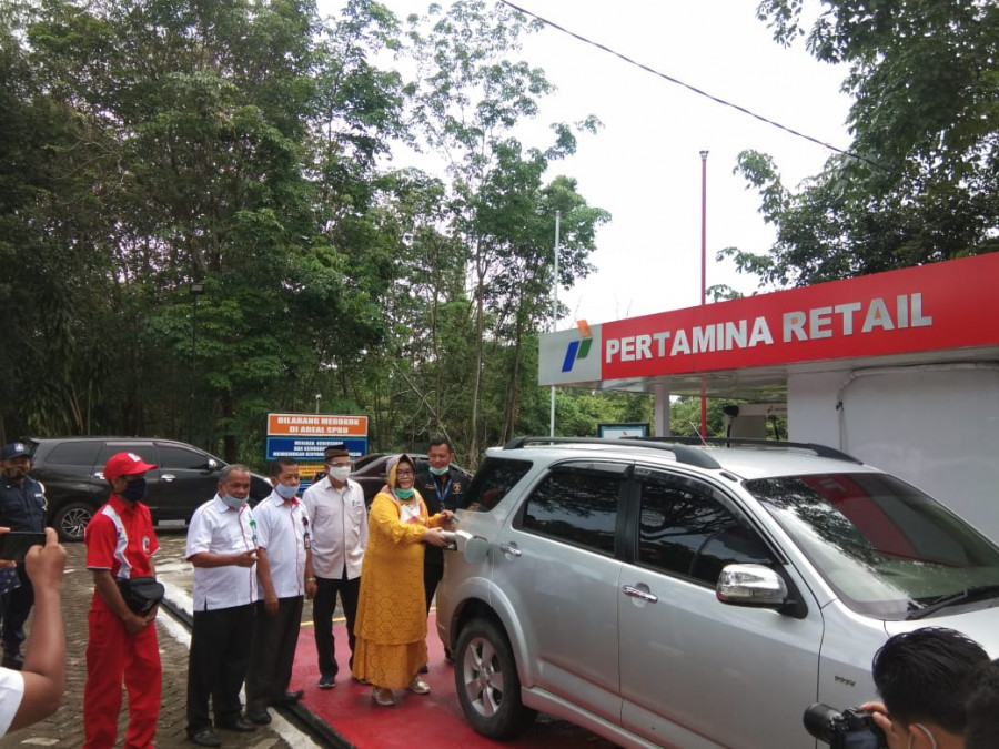 Sasar Konsumen Mahasiswa, Pertamina Dirikan SPBU Modular di Universitas Riau