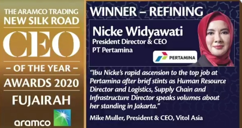 Bangun Industri Migas, Aramco Trading Nobatkan Nicke Widyawati Top CEO 2020