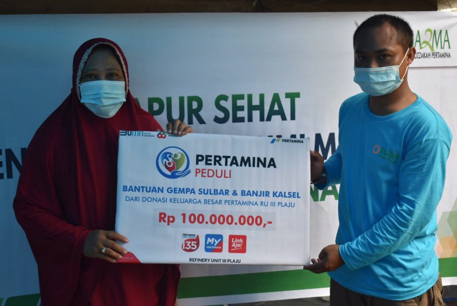 Bantu Korban Bencana, Pertamina RU III Plaju Galang Donasi Hingga Rp100 Juta