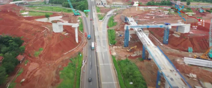 Hati-Hati, Ada Pekerjaan Pemasangan Gelagar Jembatan Proyek Jalan Tol Jakarta Cikampek II Selatan
