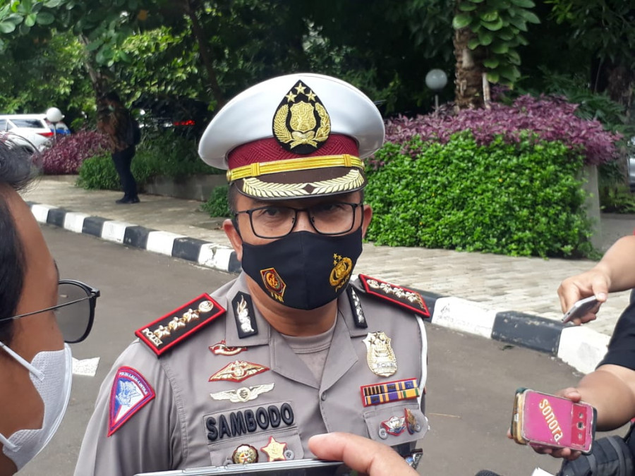 Ditlantas Polda Metro Jaya Sosialisasi terkait Operasi Keselamatan Jaya 12-25 April 2021