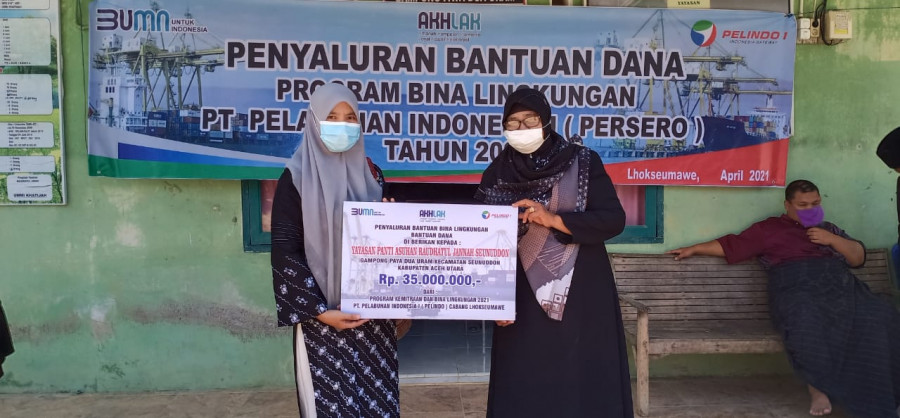 Pelindo 1 Lhokseumawe Salurkan Bantuan Bina Lingkungan ke Panti Asuhan