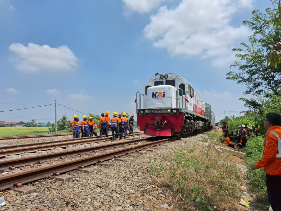Pasca Anjloknya Lima Kereta Dua Rel di Emplasmen Stasiun Pegadenbaru Sudah Bisa Dilalui