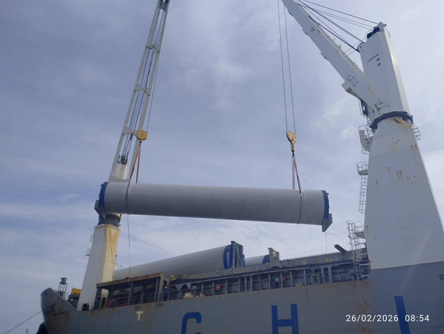 PTP Nonpetikemas Cabang Banten, Tangani Ekspor Perdana Wind Mill Tower Tujuan Kanada