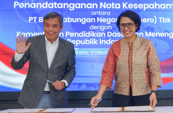 BTN dan Kemendikdasmen Teken Kesepakatan, Literasi Keuangan  Ratusan Ribu Pengajar