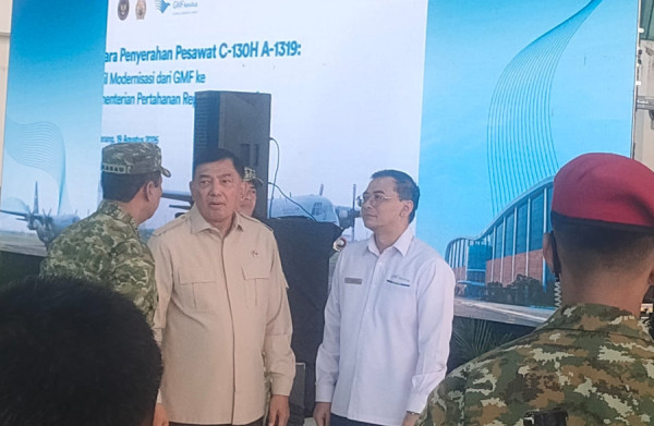GMF AeroAsia Serahkan Pesawat Hercules C-130 H Hasil Modernisasi Kepada Kemenhan