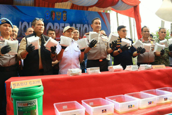 Tim Gabungan Sita Hampir 1,2 Ton Sabu dari Laboratorium Gelap di Aceh