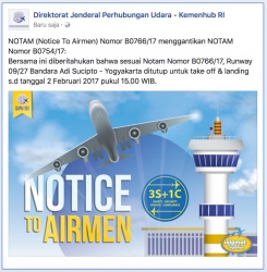 Bandara Adi Sutjpto Yogyakarta Masih Ditutup