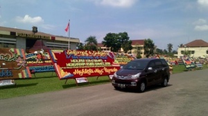 Giliran Mapolda Sumsel Dibanjiri Karangan Bunga