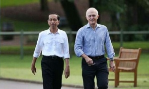 Jokowi dan PM Australia Malcolm Turnbull Bicara Akrab Sambil Jalan Pagi