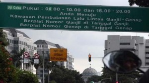 Uji Coba Sistem  Ganjil Genap di Jalan Thamrin dan Sudirman