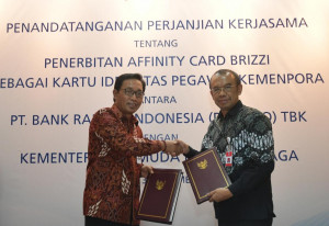 Kemenpora  Gandeng   BRI Terbitkan Afinity Card Brizzi 