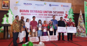 Jasa Marga, Bulog dan AP II Gelar Donasi Pada 500 Anak Yatim Piatu di Palangkaraya