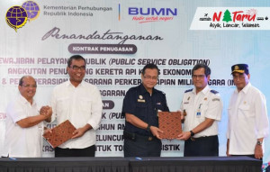 Kemenhub dan Operator Teken Kontrak PSO Angkutan Laut dan KA Tahun 2020