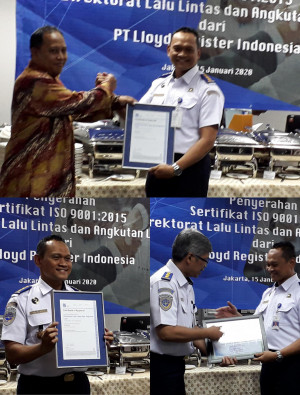 Direktorat Lalulintas Angkutan Laut  Menerima Sertifikat ISO 9001:2015