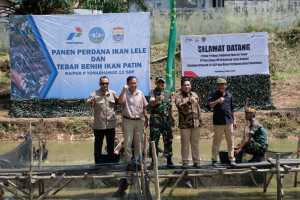 Pertamina-Yon Arhanud 12/SBP Panen Perdana Budi Daya Lele