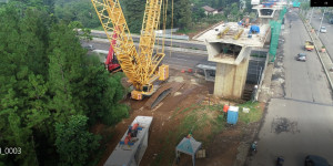 Pelaksanaan Erection Box Girder Pembangunan Simpang Susun Sentul, Pengguna Jalan Diimbau Antisipasi