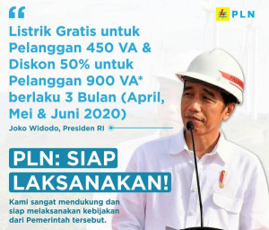 Pembebasan Tagihan dan Diskon Listrik di PLN Berlaku Efektif  1 April 2020