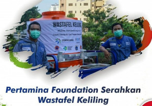 Pertamina Foundation Bagikan  Hand Sanitizer ke Pondok Pesantren dan Yatim Piatu