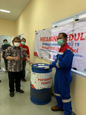 Pertamina dan Unpad Bersinergi Produksi Hand Sanitizer untuk Kegiatan Sosial