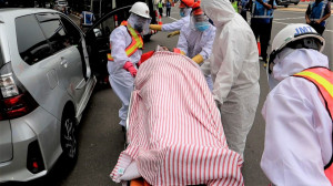 Jasamarga Regional Metropolitan Tollroad  Dan Polri Gelar Simulasi Tangani COVID-19