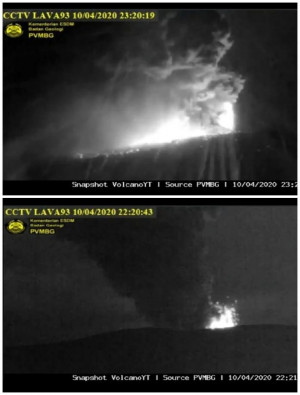 Gunung Anak Krakatau di Selat Sunda  Meletus 