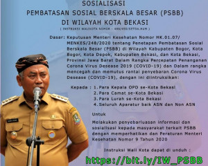 PSBB Resmi Berlaku di Kota Bekasi, Ini Aturannya