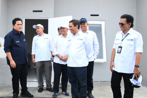 Komut BTN Dampingi  Menteri BUMN Tinjau Rumah Subsidi