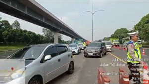 Perpanjangan Contraflow dari KM 47 sampai  KM 65 Arah Cikampek