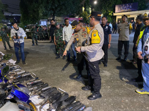Ratusan Sepeda Motor  Knalpot Brong Ditangkap Polsek Koja