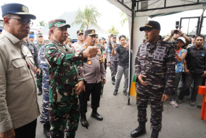 Panglima TNI, Menhub dan Kapolri Tinjau Kesiapan Penyeberangan Gilimanuk Bali