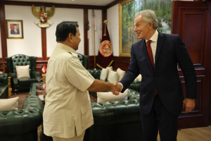 Mantan PM Inggris Raya Tony BlairnBersaman Menhan Prabowo Bahas  Isu Global
