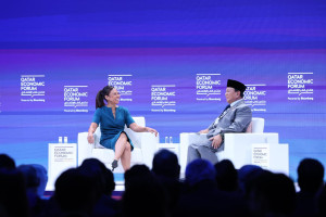 Prabowo  Jelaskan Pembangunan Negara di Qatar Economic Forum,