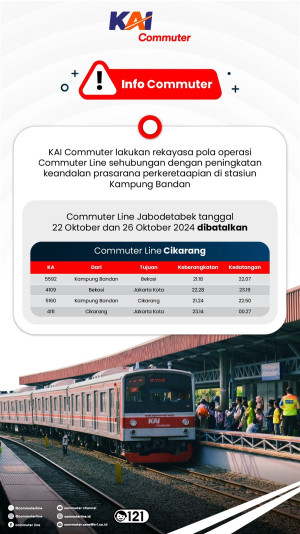 Pergantian Wesel, KAI Lakukan Rekayasa Pola Operasi Commuter Line