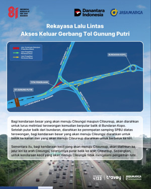 Jasa Marga Lakukan Rekayasa Lalu Lintas Pada Sejumlah Lokasi di Ruas Tol Jagorawi